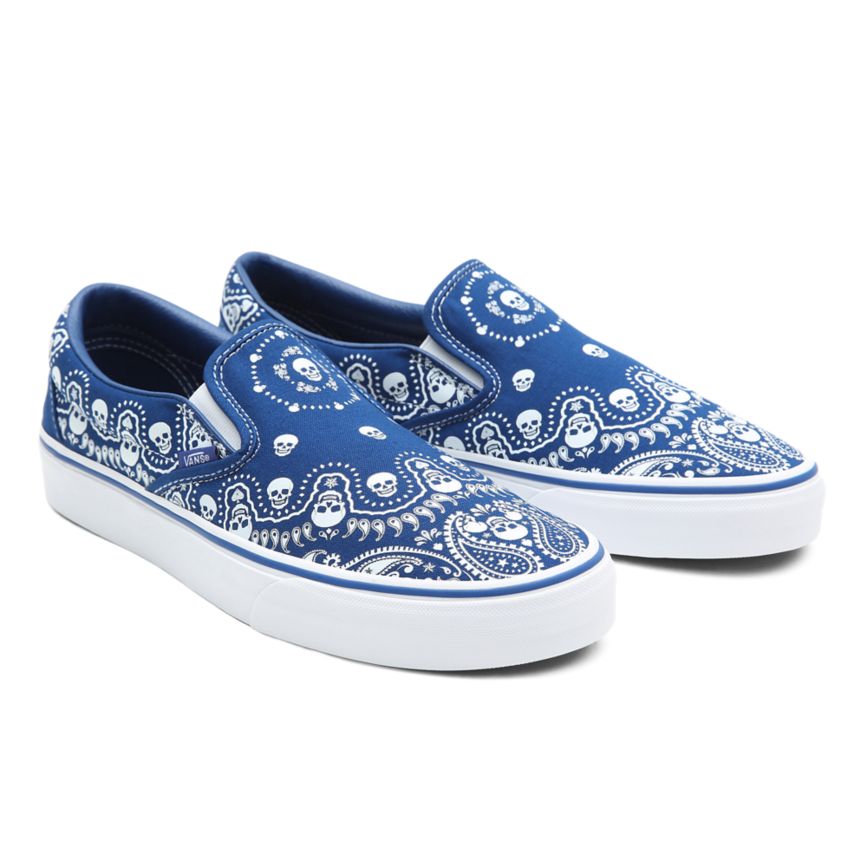 Vans Bandana Classiche Slip-On Bleu | VN966B6UW73